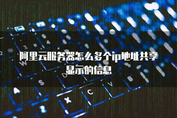 阿里云服务器怎么多个ip地址共享显示的信息