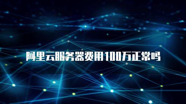 阿里云服务器费用100万正常吗