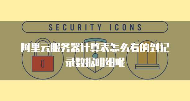 阿里云服务器计算表怎么看的到记录数据明细呢