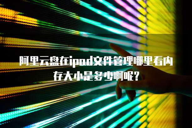 阿里云盘在ipad文件管理哪里看内存大小是多少啊呢?