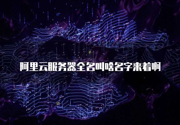 阿里云服务器全名叫啥名字来着啊