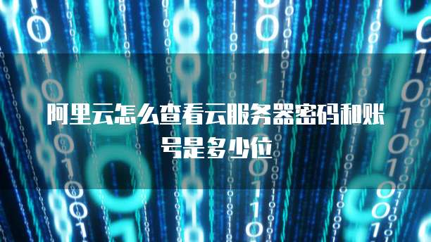 阿里云怎么查看云服务器密码和账号是多少位