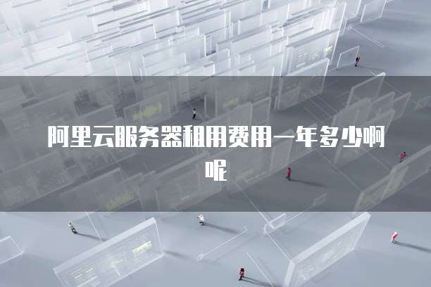 阿里云服务器租用费用一年多少啊呢