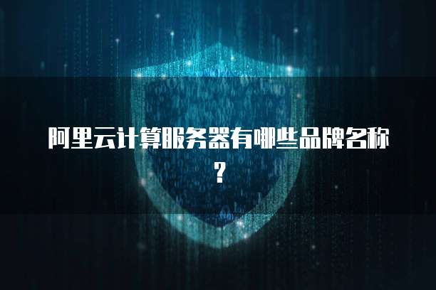 阿里云计算服务器有哪些品牌名称?