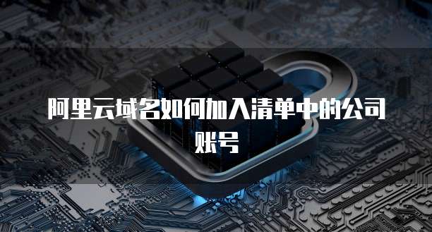 阿里云域名如何加入清单中的公司账号