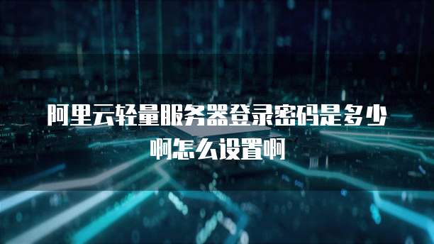 阿里云轻量服务器登录密码是多少啊怎么设置啊
