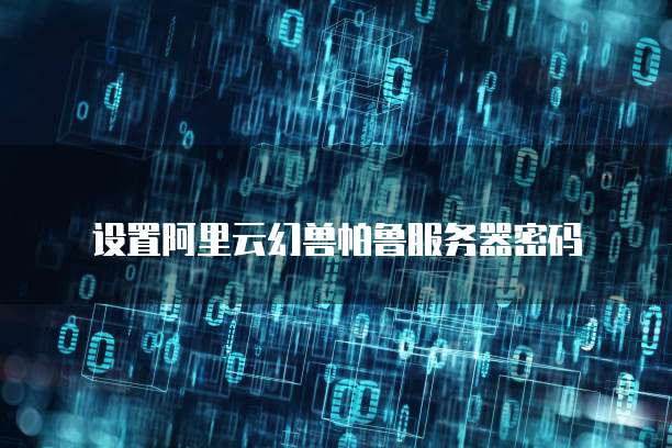 设置阿里云幻兽帕鲁服务器密码