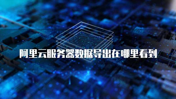 阿里云服务器数据导出在哪里看到
