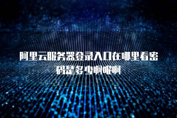 阿里云服务器登录入口在哪里看密码是多少啊呢啊