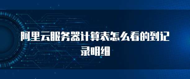 阿里云服务器计算表怎么看的到记录明细