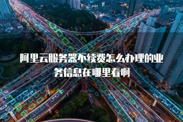 阿里云服务器不续费怎么办理的业务信息在哪里看啊