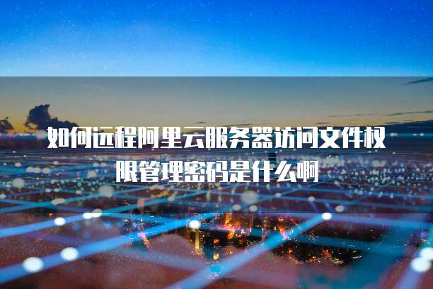 如何远程阿里云服务器访问文件权限管理密码是什么啊