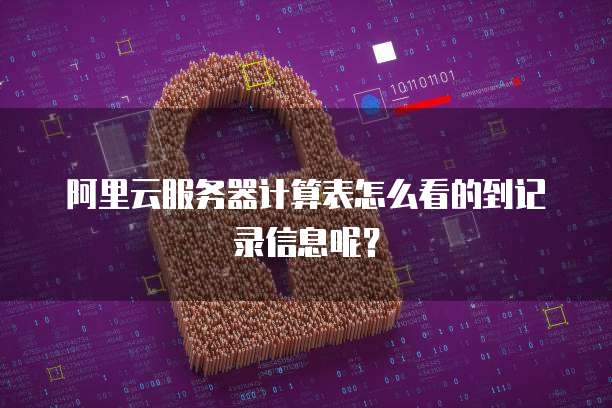 阿里云服务器计算表怎么看的到记录信息呢?