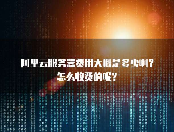 阿里云服务器费用大概是多少啊?怎么收费的呢?