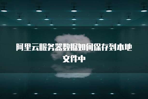 阿里云服务器数据如何保存到本地文件中