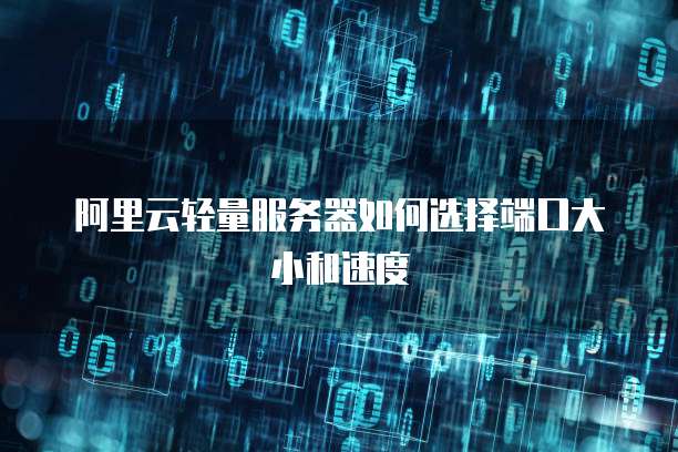阿里云轻量服务器如何选择端口大小和速度