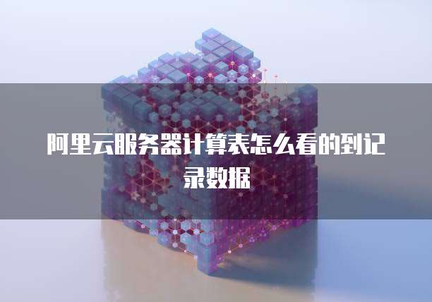阿里云服务器计算表怎么看的到记录数据