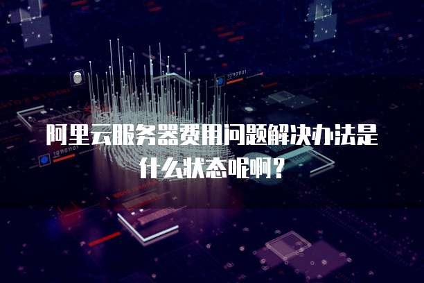 阿里云服务器费用问题解决办法是什么状态呢啊?