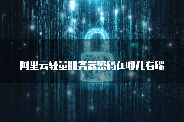 阿里云轻量服务器密码在哪儿看碟