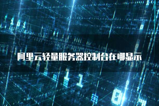 阿里云轻量服务器控制台在哪显示