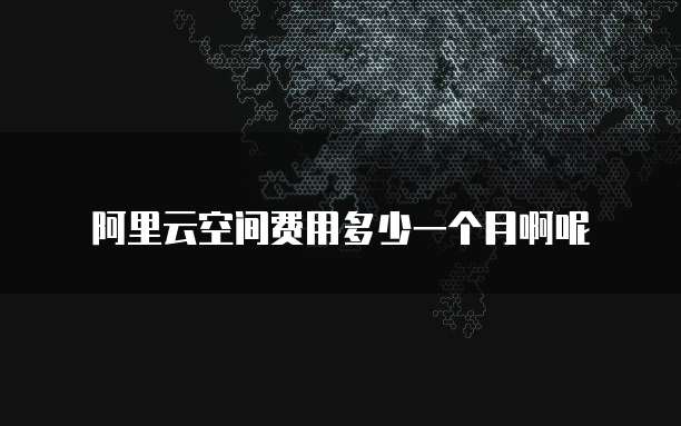 阿里云空间费用多少一个月啊呢