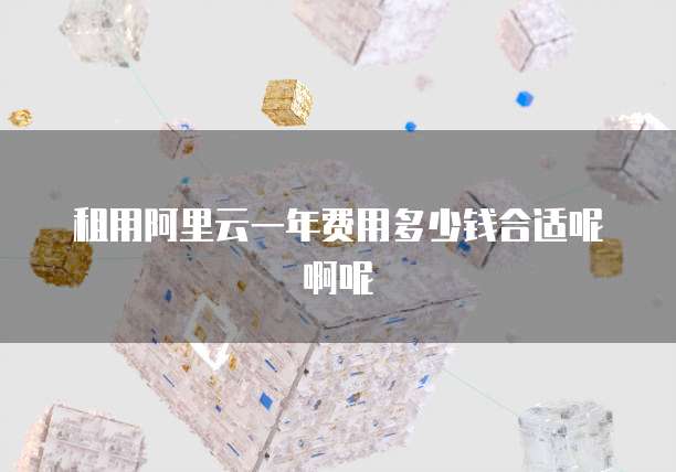 租用阿里云一年费用多少钱合适呢啊呢