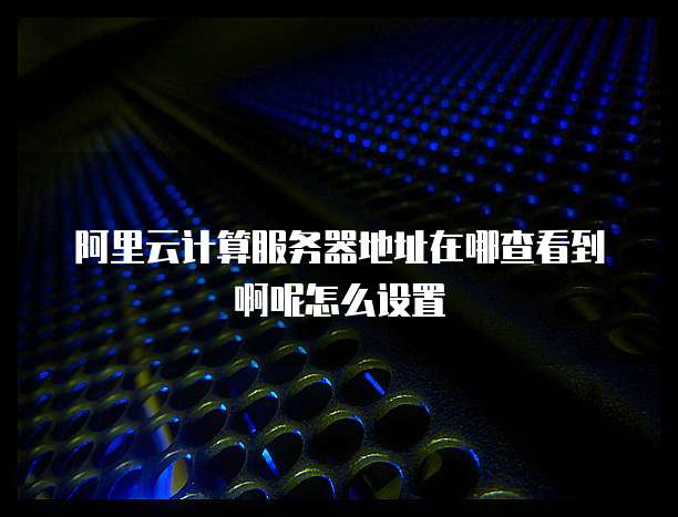 阿里云计算服务器地址在哪查看到啊呢怎么设置