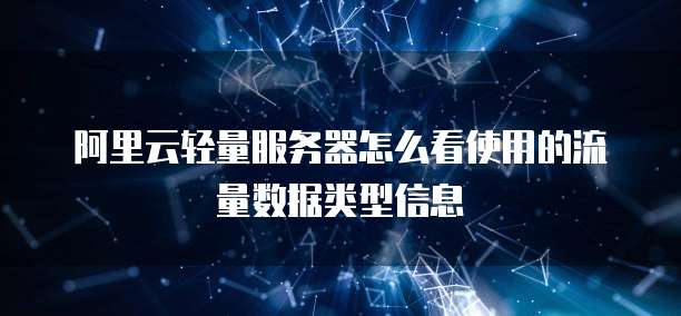 阿里云轻量服务器怎么看使用的流量数据类型信息