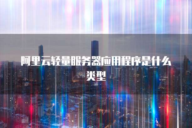 阿里云轻量服务器应用程序是什么类型