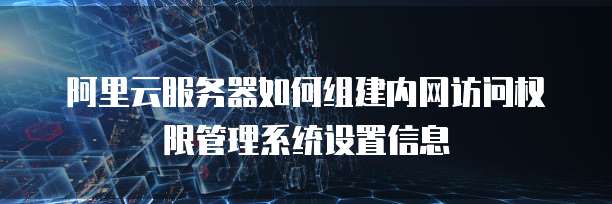 阿里云服务器如何组建内网访问权限管理系统设置信息