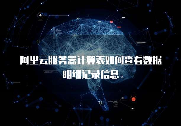 阿里云服务器计算表如何查看数据明细记录信息