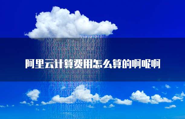 阿里云计算费用怎么算的啊呢啊