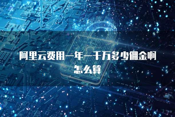 阿里云费用一年一千万多少佣金啊怎么算