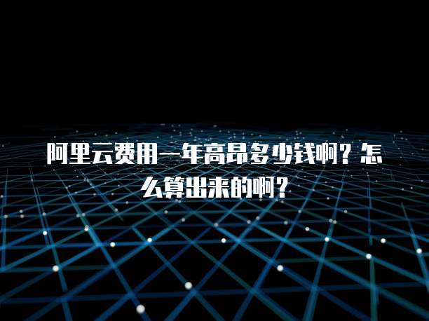 阿里云费用一年高昂多少钱啊?怎么算出来的啊?