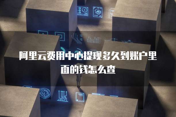 阿里云费用中心提现多久到账户里面的钱怎么查