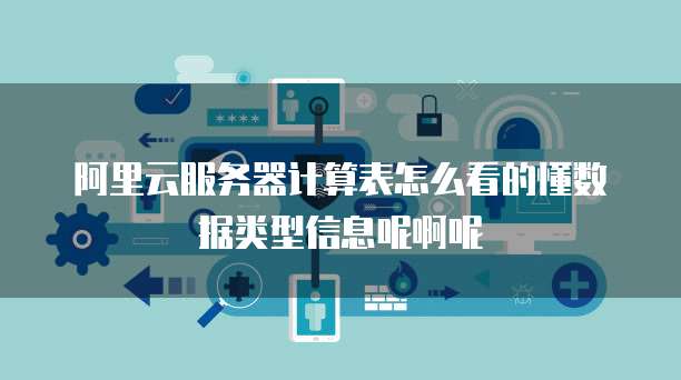 阿里云服务器计算表怎么看的懂数据类型信息呢啊呢