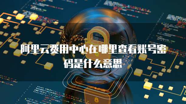 阿里云费用中心在哪里查看账号密码是什么意思