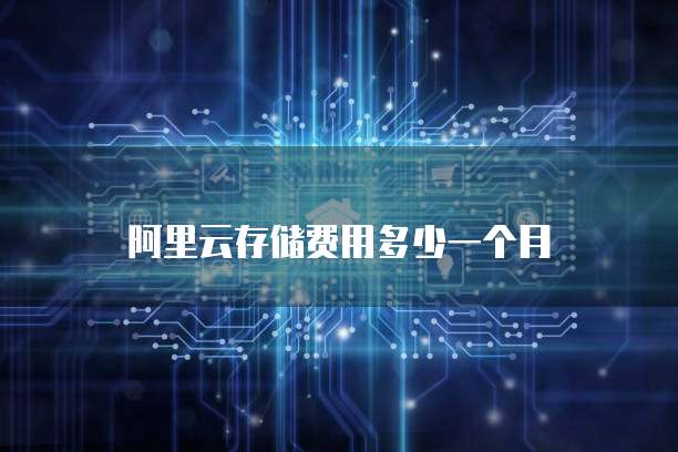 阿里云存储费用多少一个月