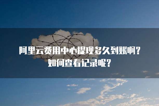 阿里云费用中心提现多久到账啊?如何查看记录呢?
