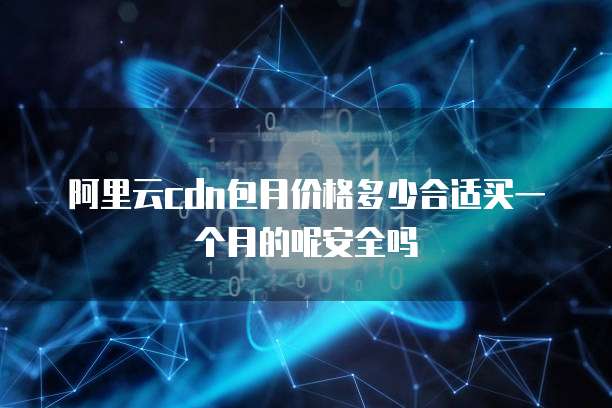 阿里云cdn包月价格多少合适买一个月的呢安全吗