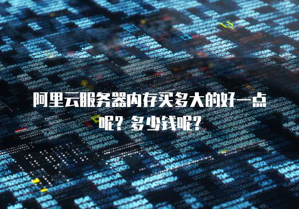 阿里云服务器内存买多大的好一点呢?多少钱呢?