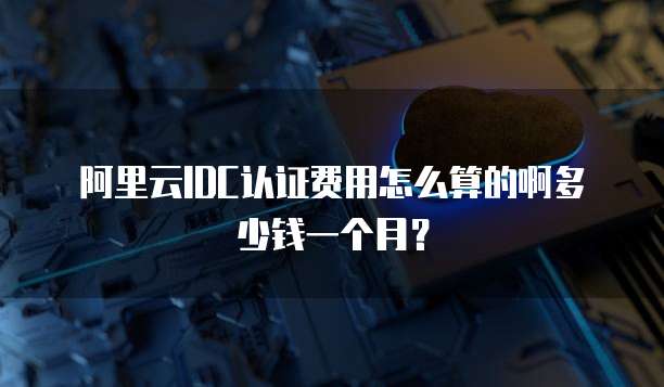 阿里云IDC认证费用怎么算的啊多少钱一个月?