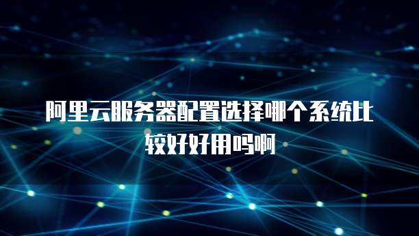 阿里云服务器配置选择哪个系统比较好好用吗啊