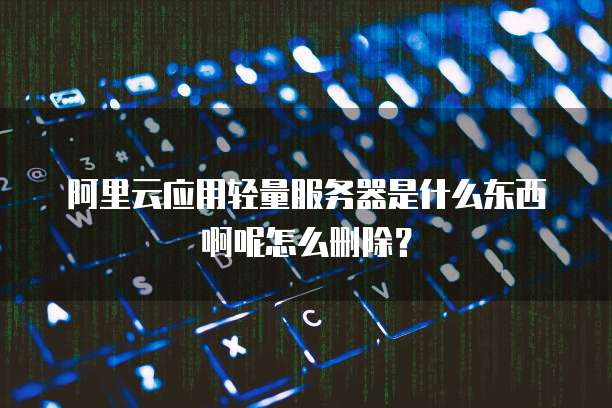 阿里云应用轻量服务器是什么东西啊呢怎么删除?