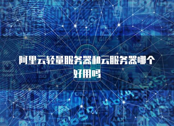 阿里云轻量服务器和云服务器哪个好用吗