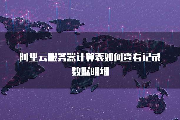 阿里云服务器计算表如何查看记录数据明细