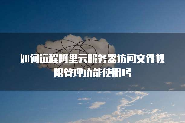 如何远程阿里云服务器访问文件权限管理功能使用吗