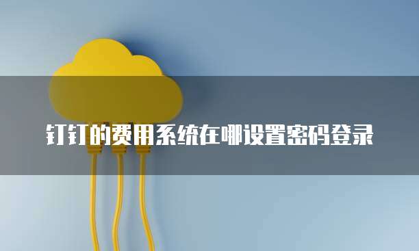 钉钉的费用系统在哪设置密码登录