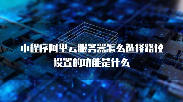 小程序阿里云服务器怎么选择路径设置的功能是什么