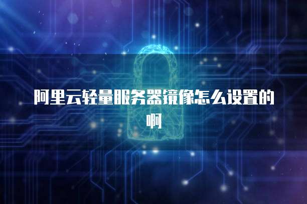 阿里云轻量服务器镜像怎么设置的啊
